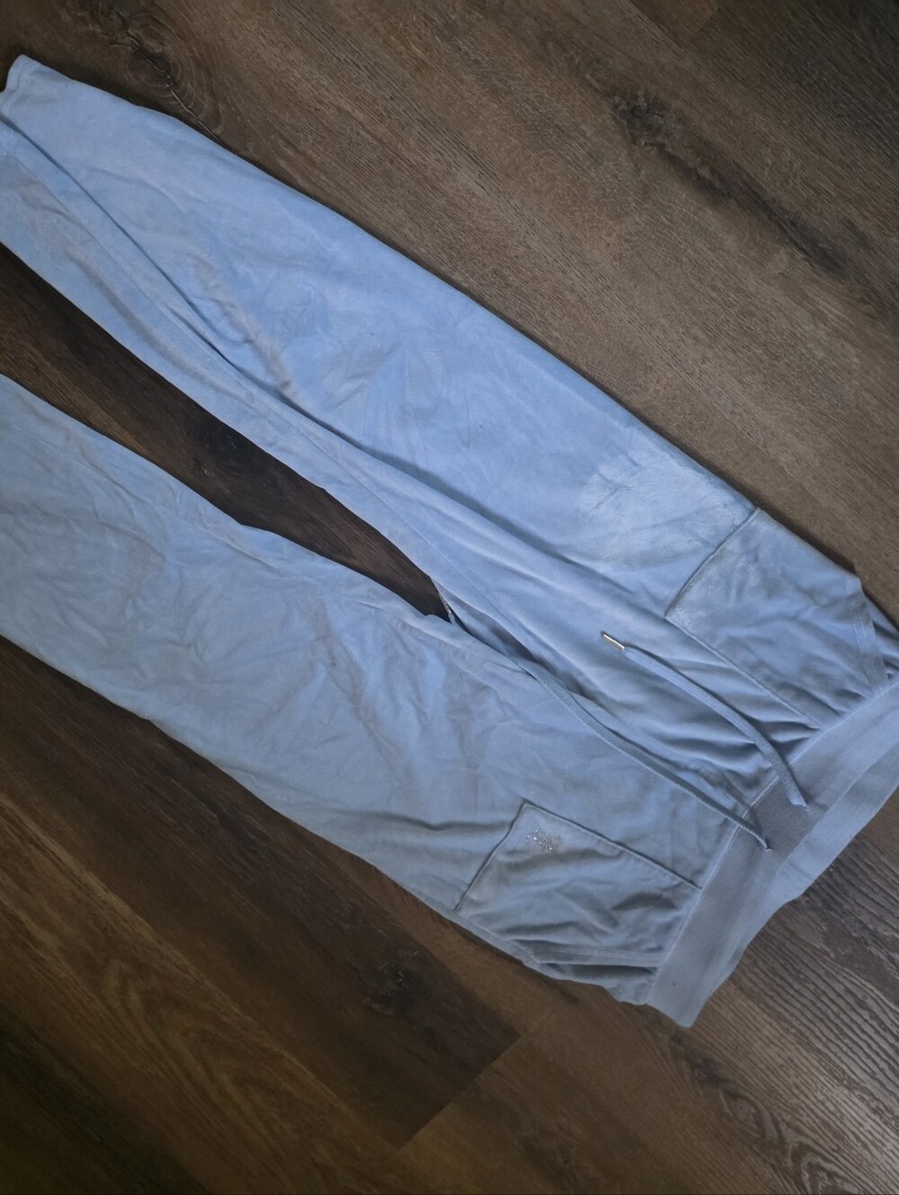 Juicy Couture Light Blue Rhinestone Lounge Pants